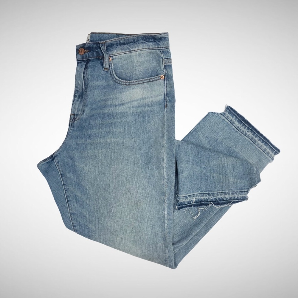 J Crew Light Wash Ripped Slim Boyfriend Jeans Size 29 High Waist - Picture 1 of 13